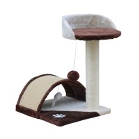 Freestanding Kitty Nest Cat Condo with Scratching Post and Cat Nip