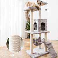 Manufacturer wholesale sisal short plush cat condo with ladder